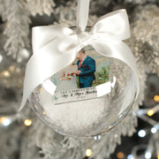 First Christmas Married Photo Snowy Acrylic Christmas Tree Bauble Decoration