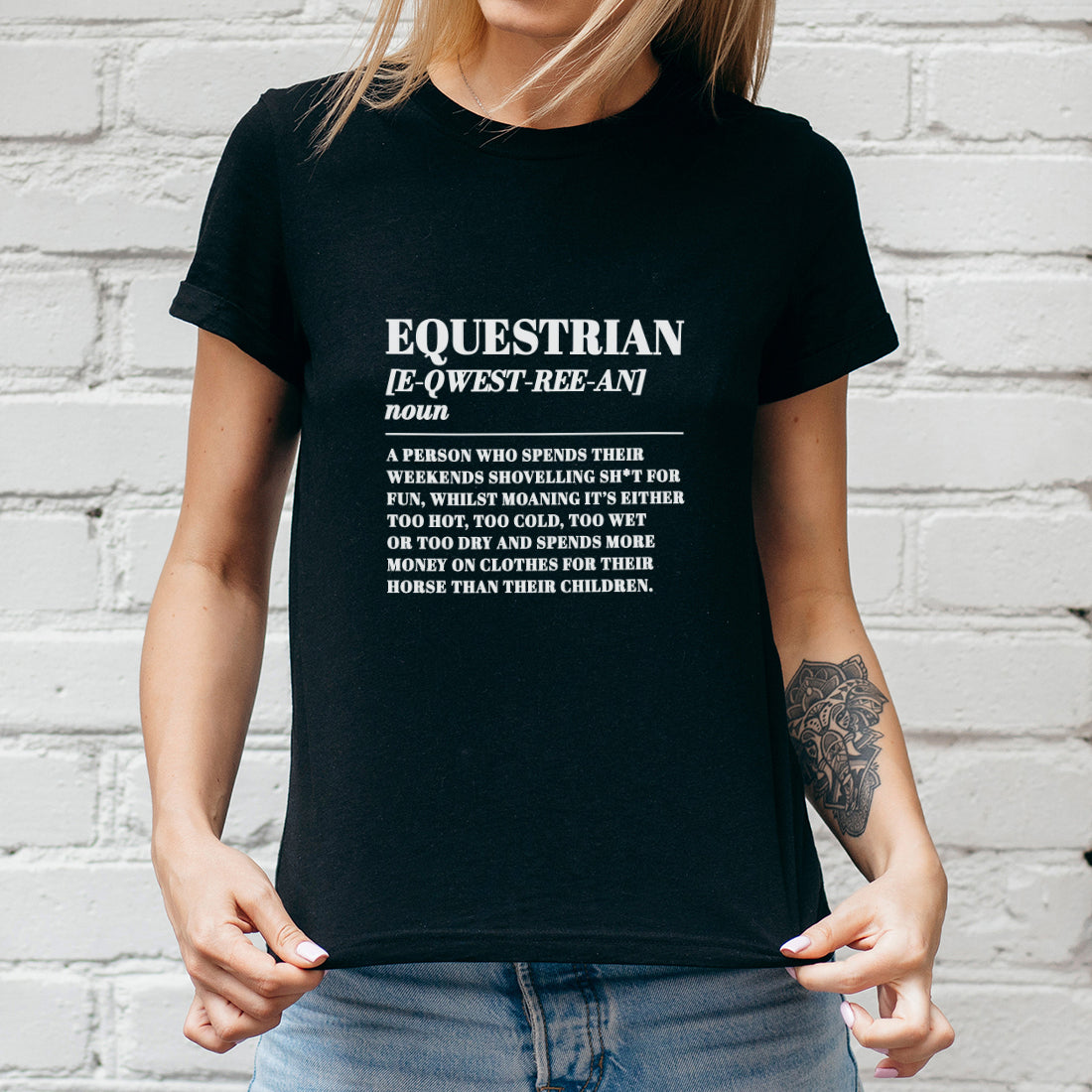 Equestrian Funny Dictionary Meaning Definition Unisex T-Shirt