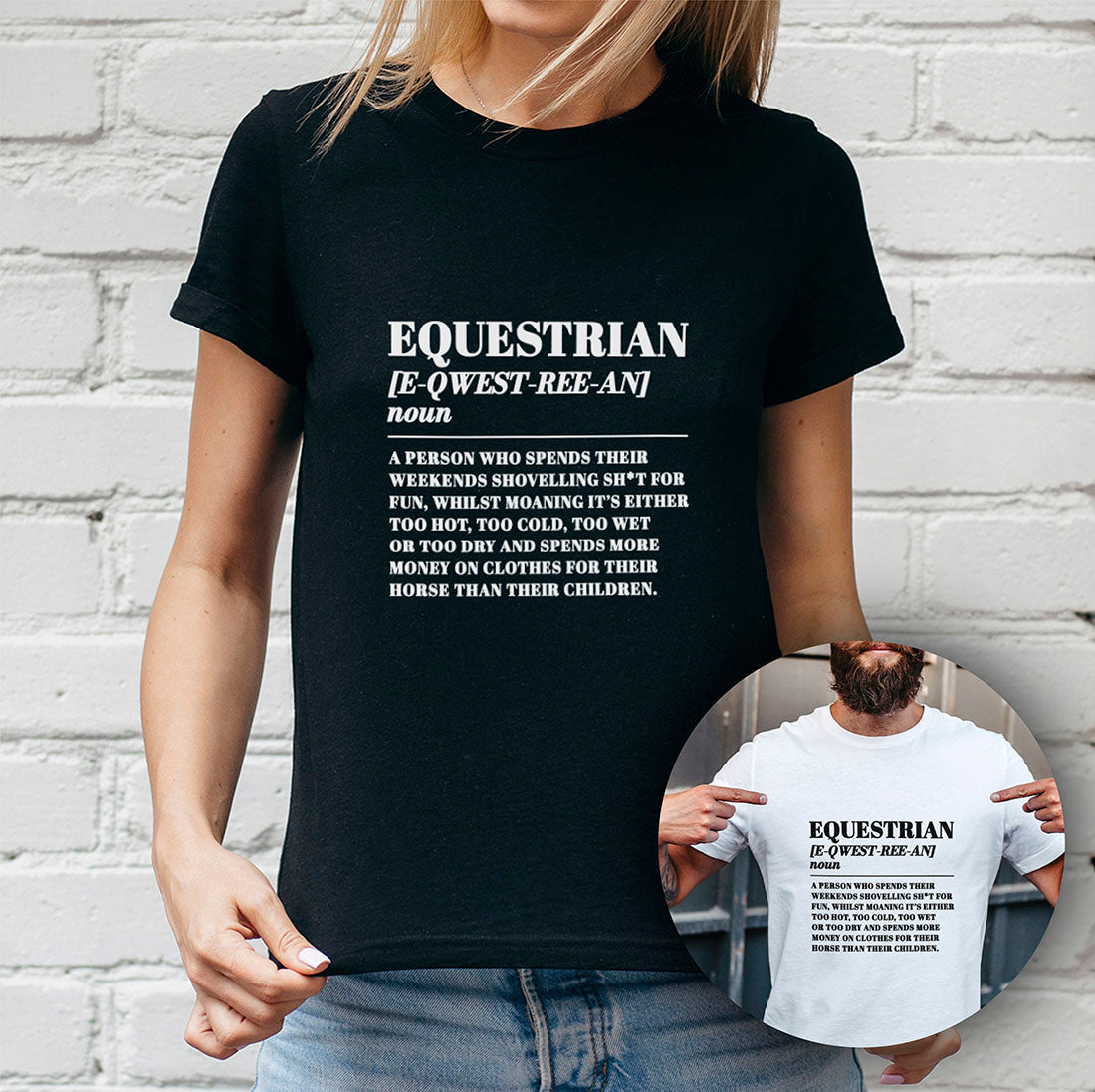 Equestrian Funny Dictionary Meaning Definition Unisex T-Shirt