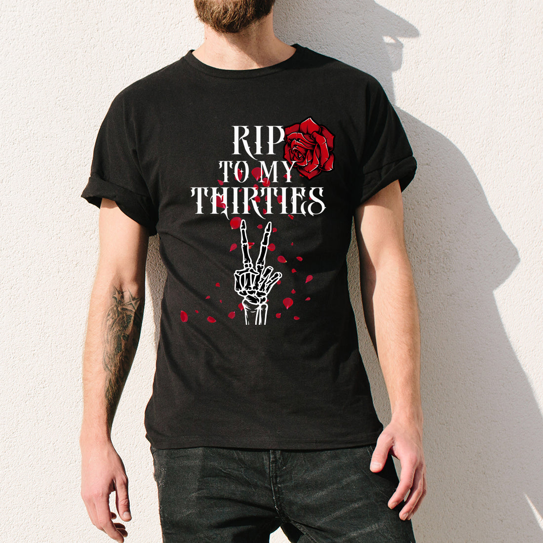 RIP to my Twenties 20s Thirties 30s Youth Skeleton Rock Hand Birthday T-Shirt-Love Lumi Ltd