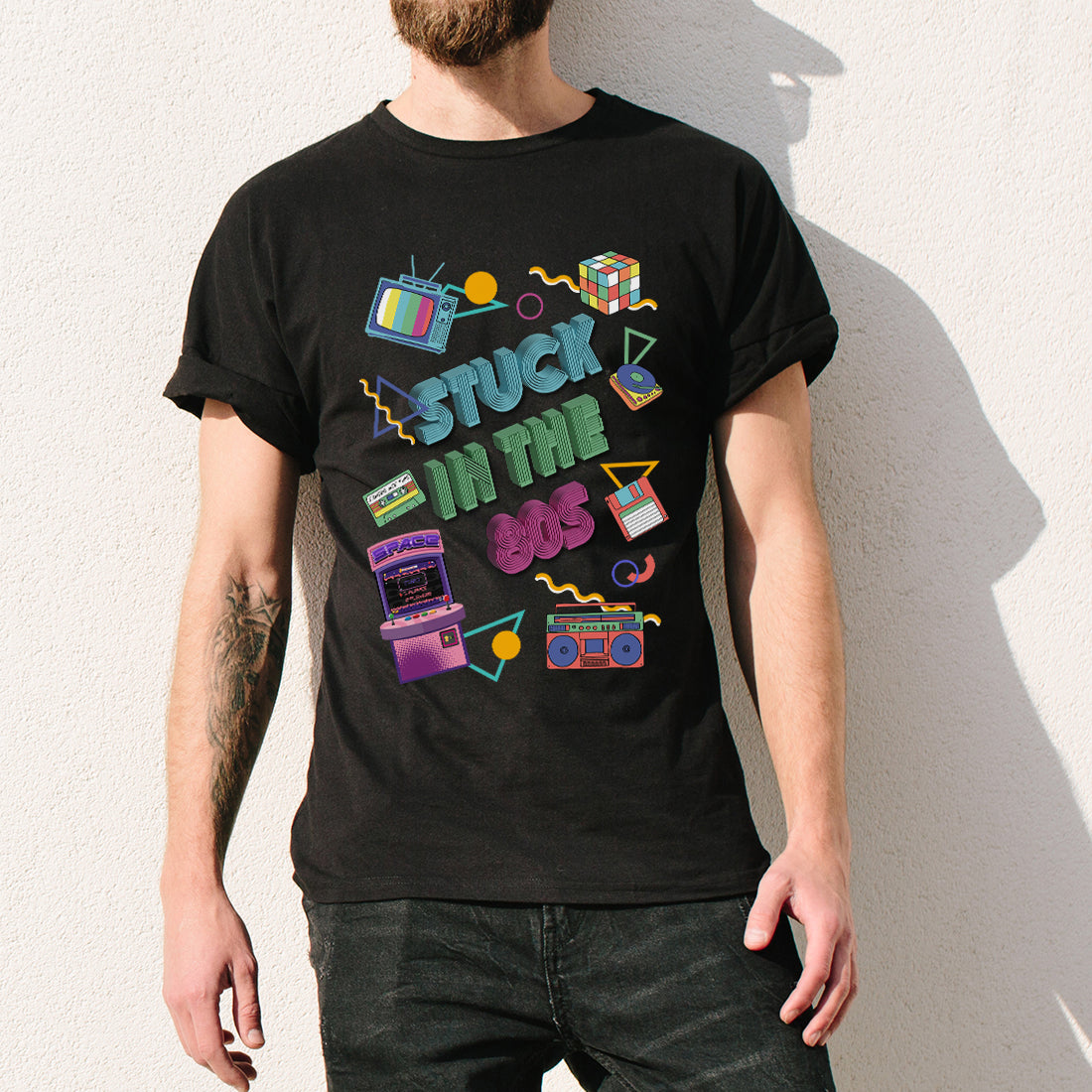 Stuck in the 80's Decade Themed Unisex T-Shirt-Love Lumi Ltd