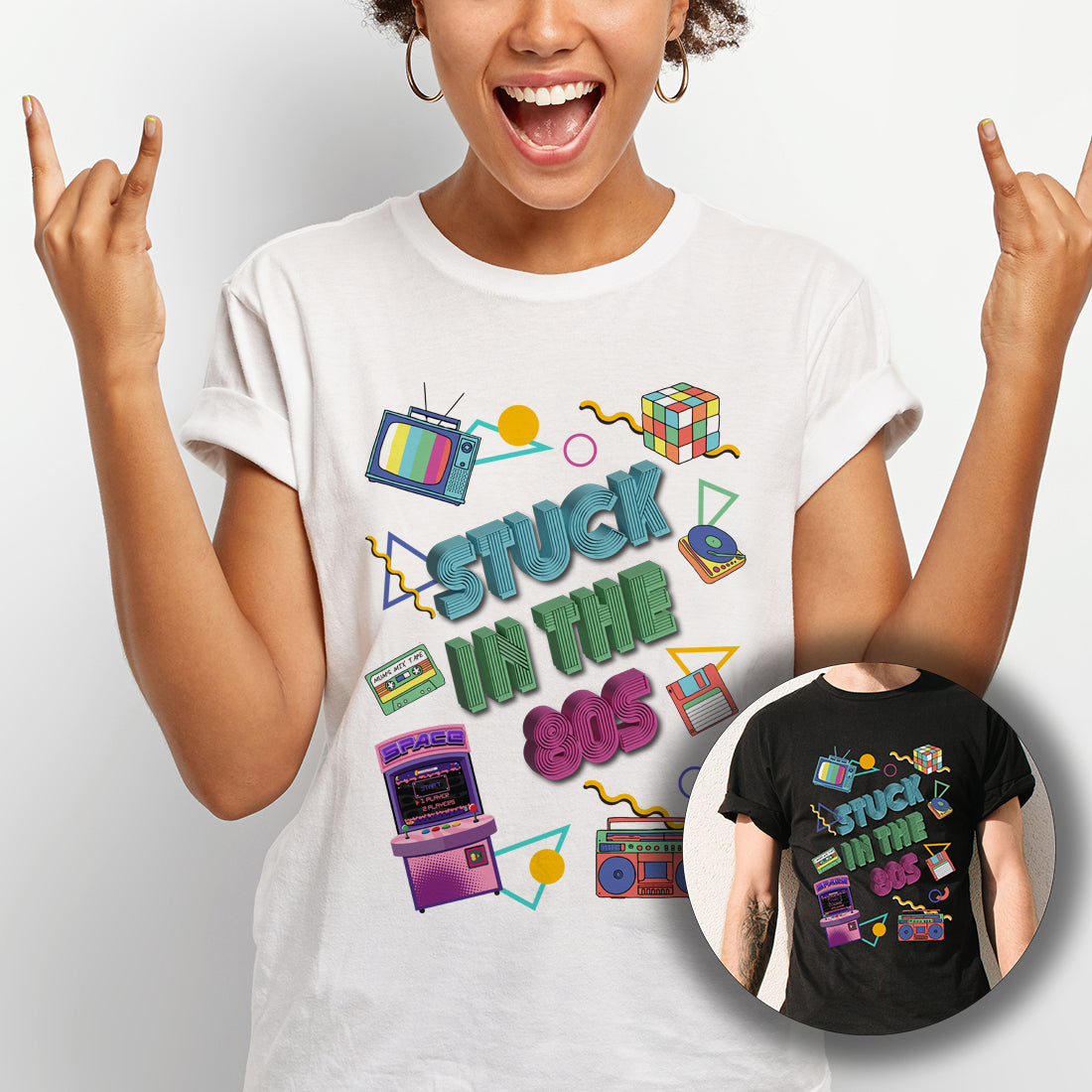 Stuck in the 80's Decade Themed Unisex T-Shirt-Love Lumi Ltd