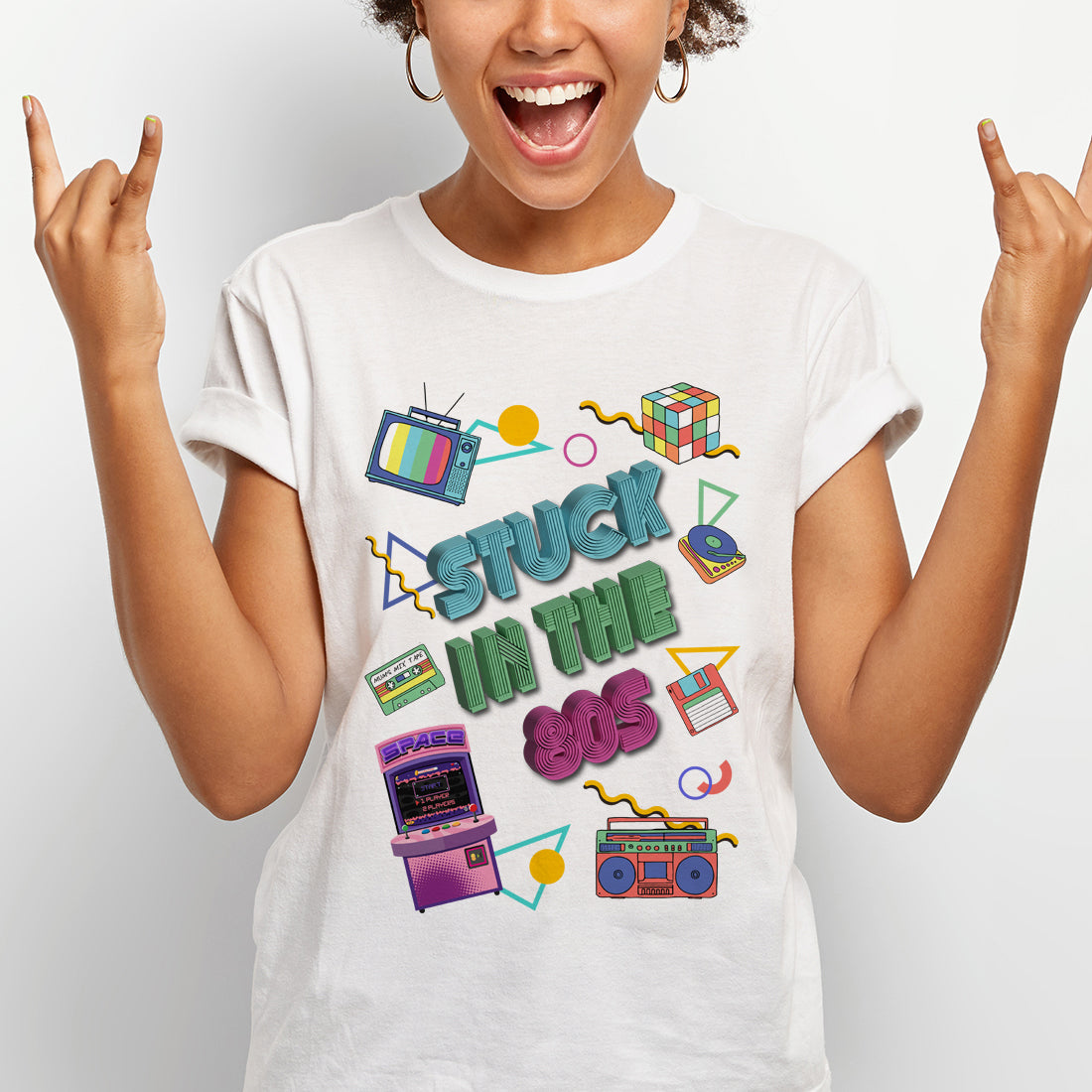 Stuck in the 80's Decade Themed Unisex T-Shirt-Love Lumi Ltd