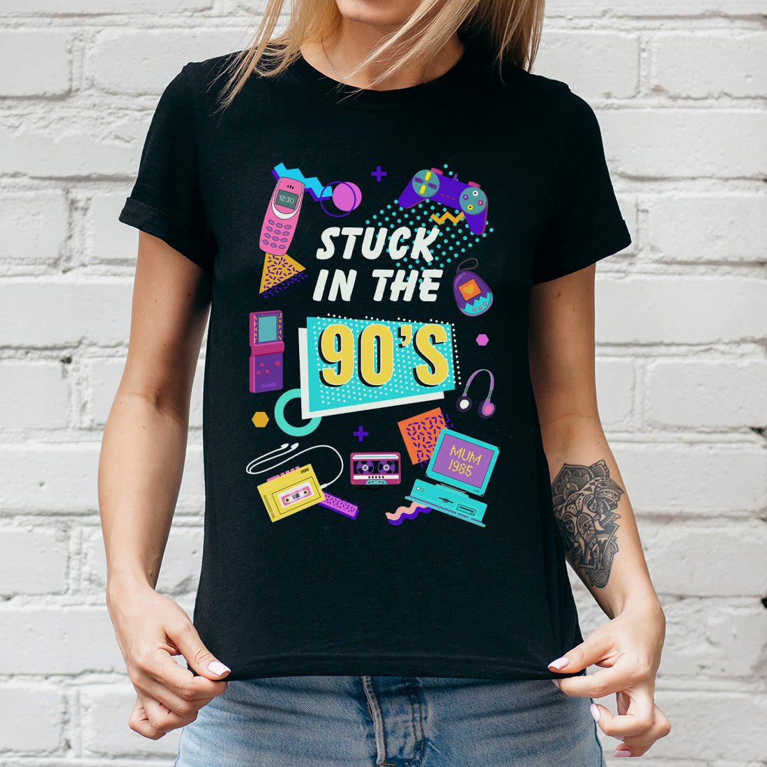 Stuck in the 90's Decade Themed Unisex T-Shirt-Love Lumi Ltd