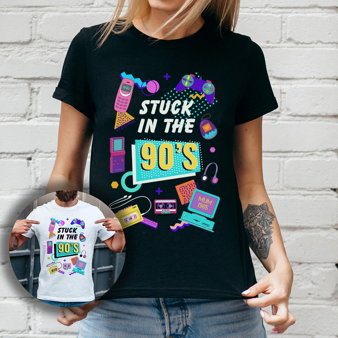 Stuck in the 90's Decade Themed Unisex T-Shirt-Love Lumi Ltd