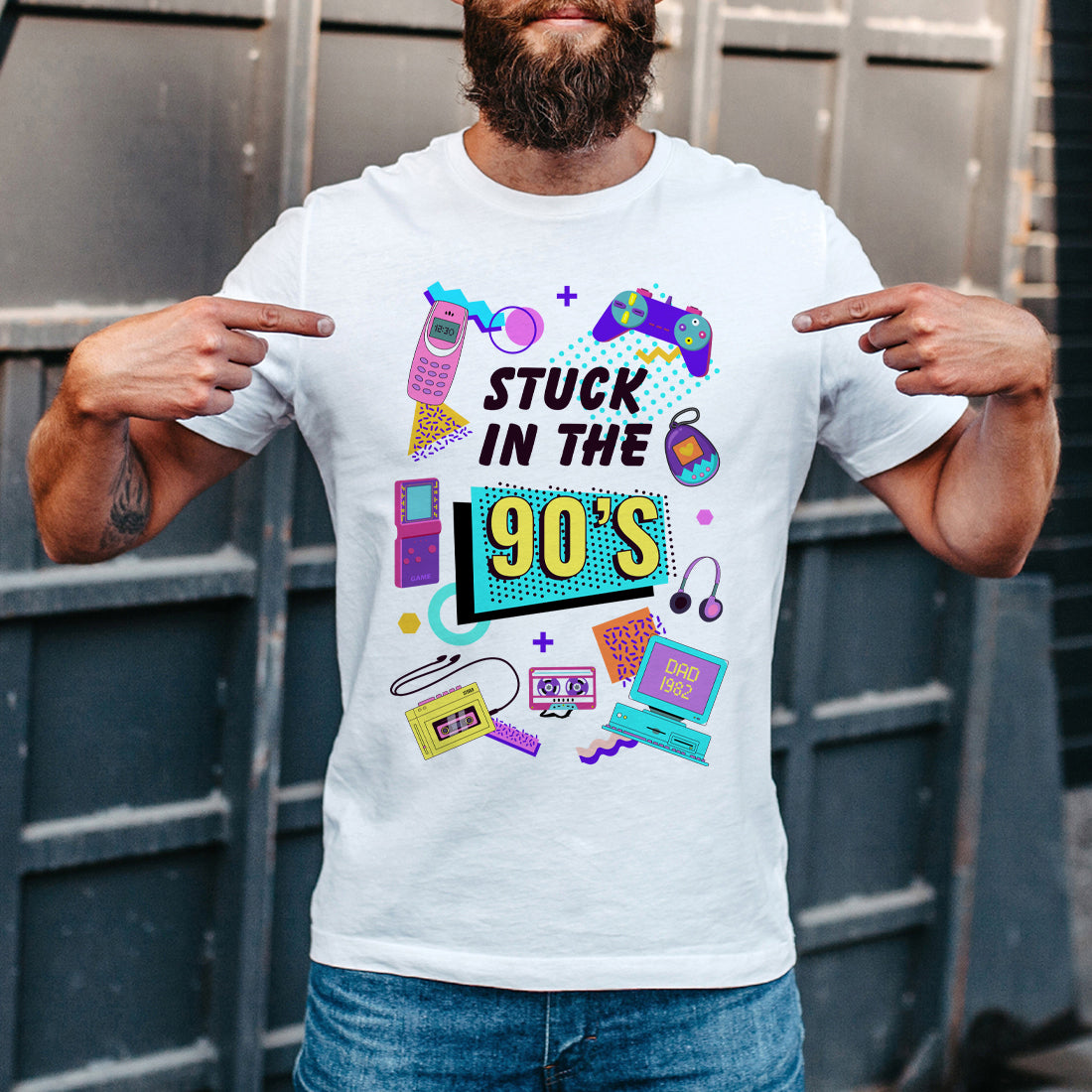 Stuck in the 90's Decade Themed Unisex T-Shirt-Love Lumi Ltd