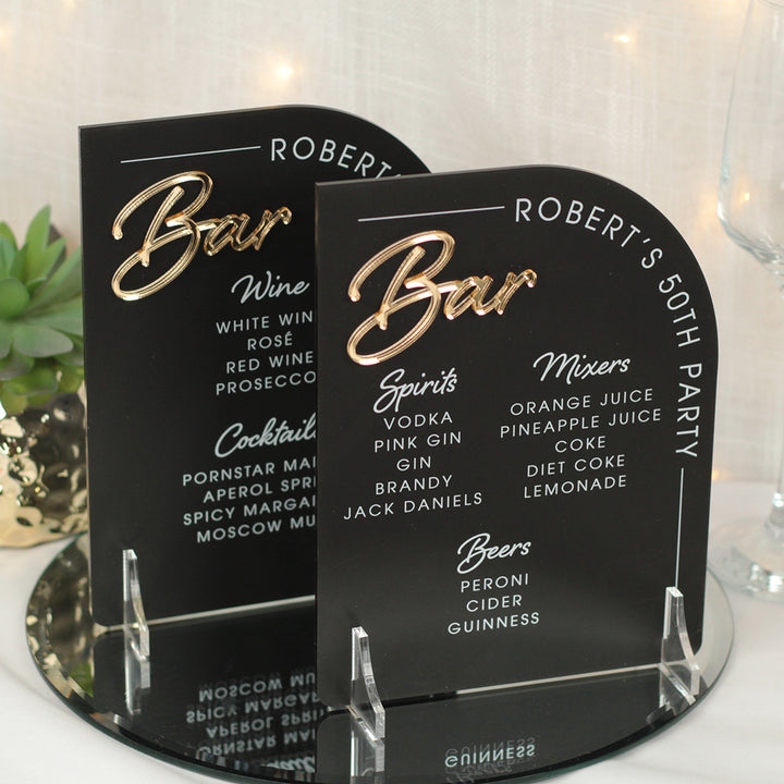 Modern Arch 3D Acrylic Birthday Party Bar Sign-Love Lumi Ltd