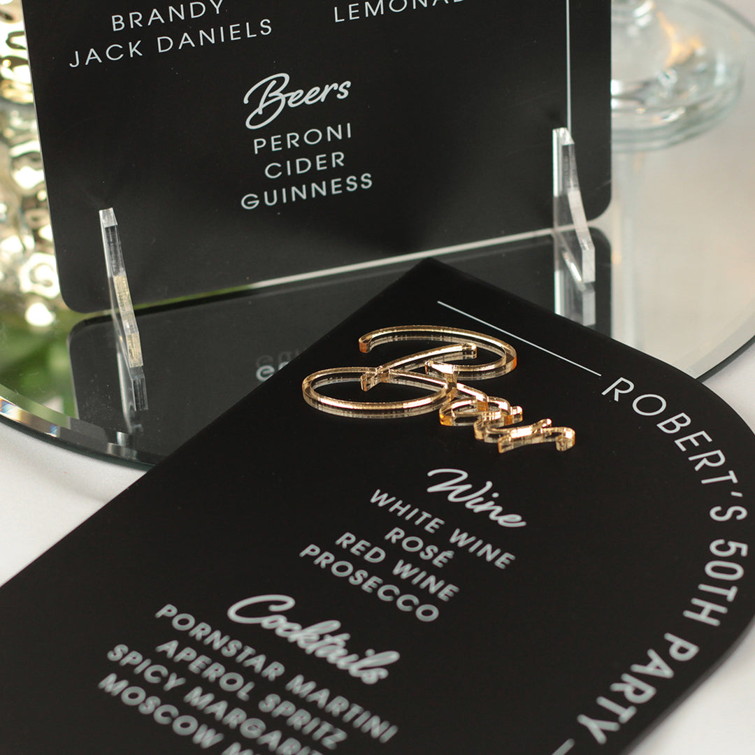Modern Arch 3D Acrylic Birthday Party Bar Sign-Love Lumi Ltd