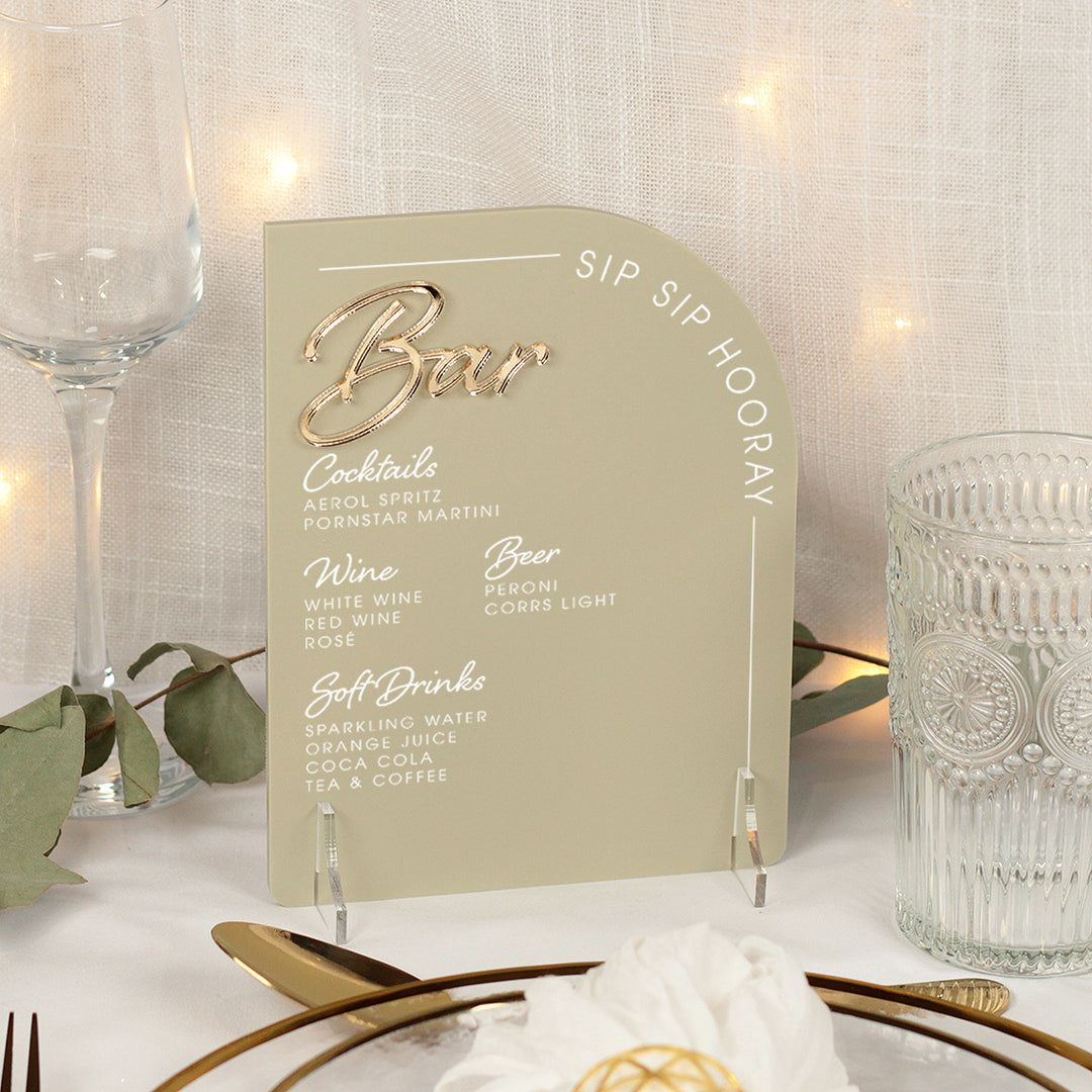 Modern Arch 3D Acrylic Birthday Party Bar Sign-Love Lumi Ltd