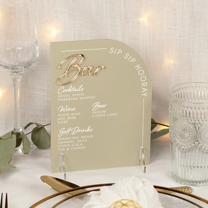 Modern Arch 3D Acrylic Birthday Party Bar Sign-Love Lumi Ltd