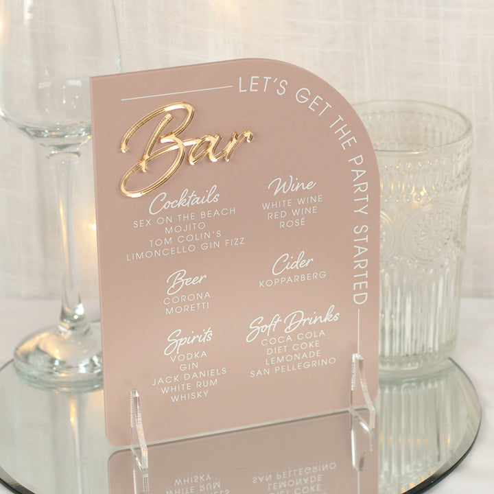 Modern Arch 3D Acrylic Birthday Party Bar Sign-Love Lumi Ltd