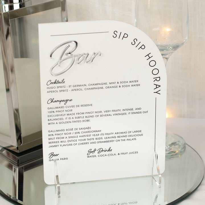 Modern Arch 3D Acrylic Birthday Party Bar Sign-Love Lumi Ltd