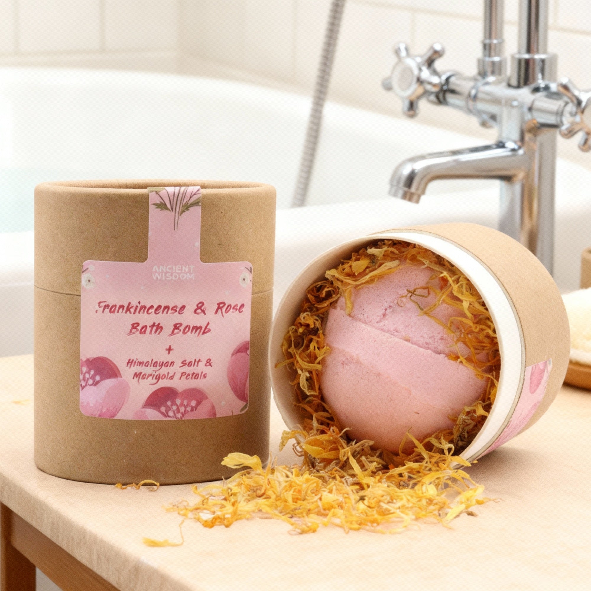 Personalised Highball Glass Pink Pamper Gift Box