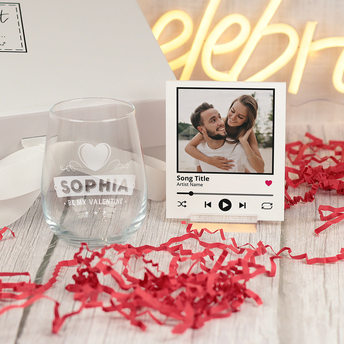 Personalised Be My Valentine Stemless Glass