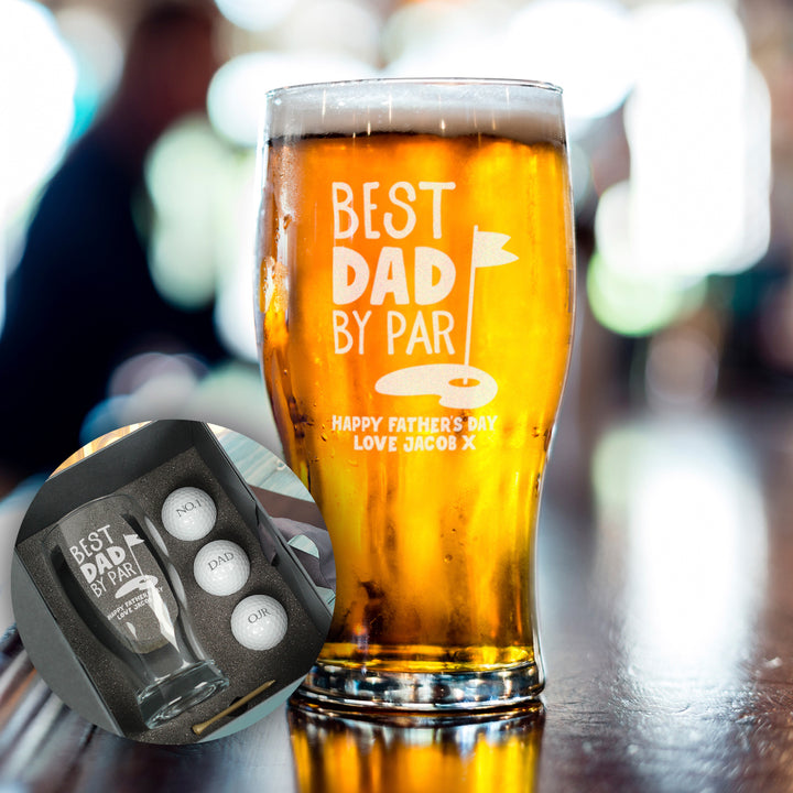 Best Dad by Par Pint Glass