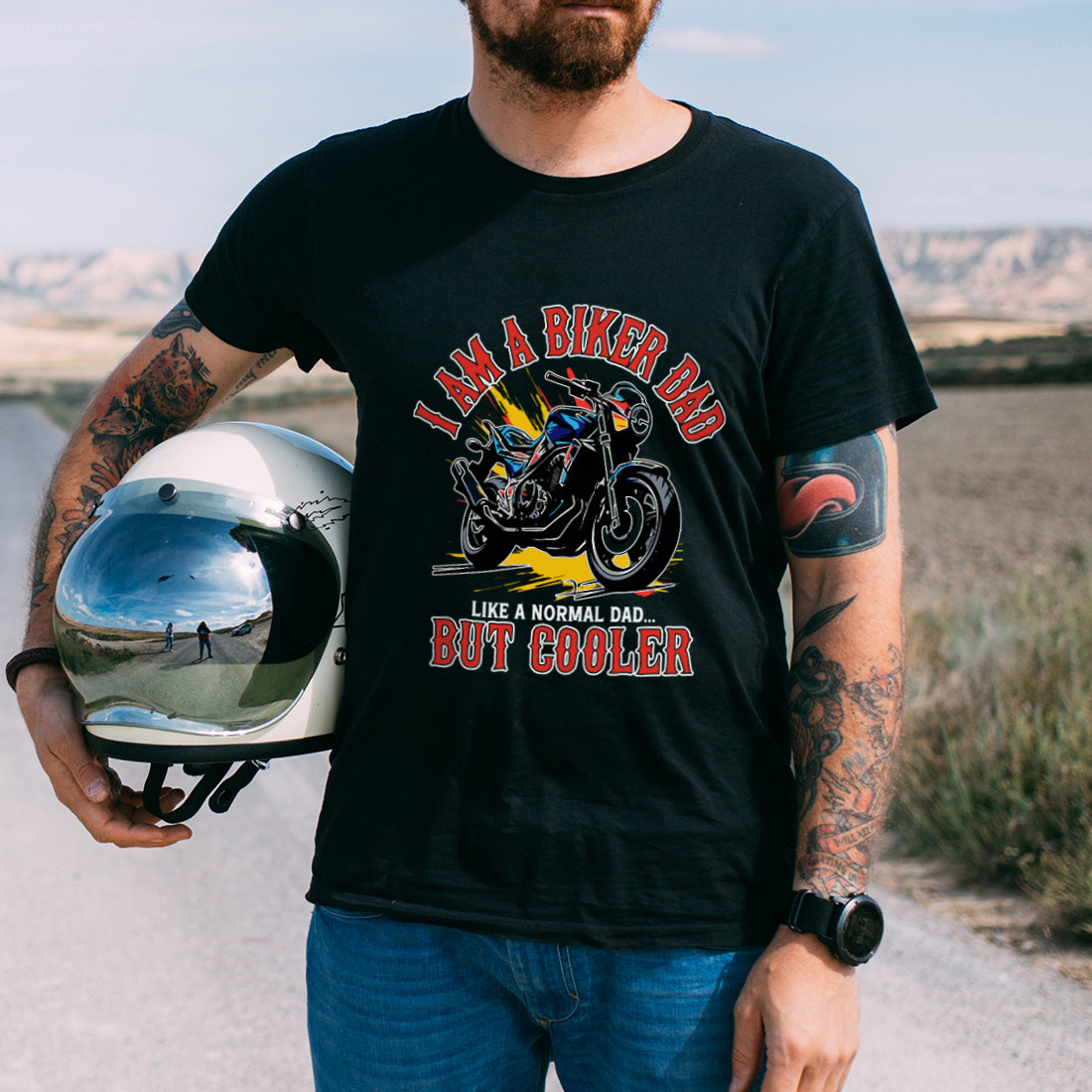 Biker Dad Men's Motorcycle T-Shirt-Love Lumi Ltd