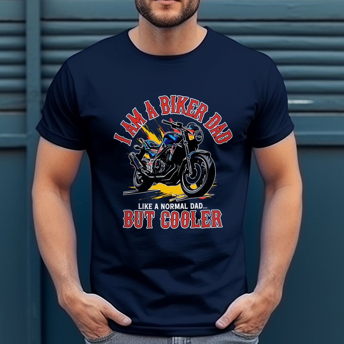Biker Dad Men's Motorcycle T-Shirt-Love Lumi Ltd