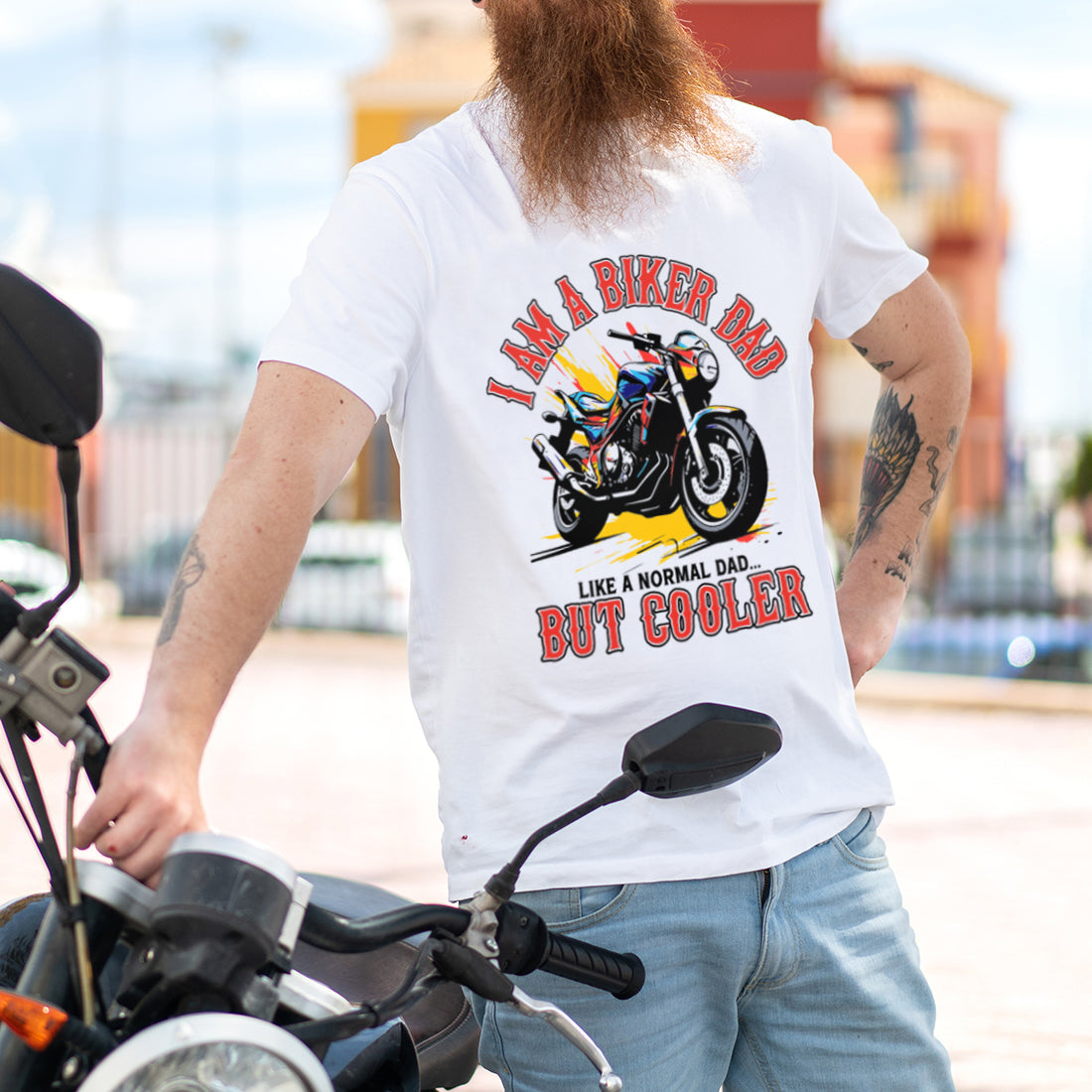 Biker Dad Men's Motorcycle T-Shirt-Love Lumi Ltd