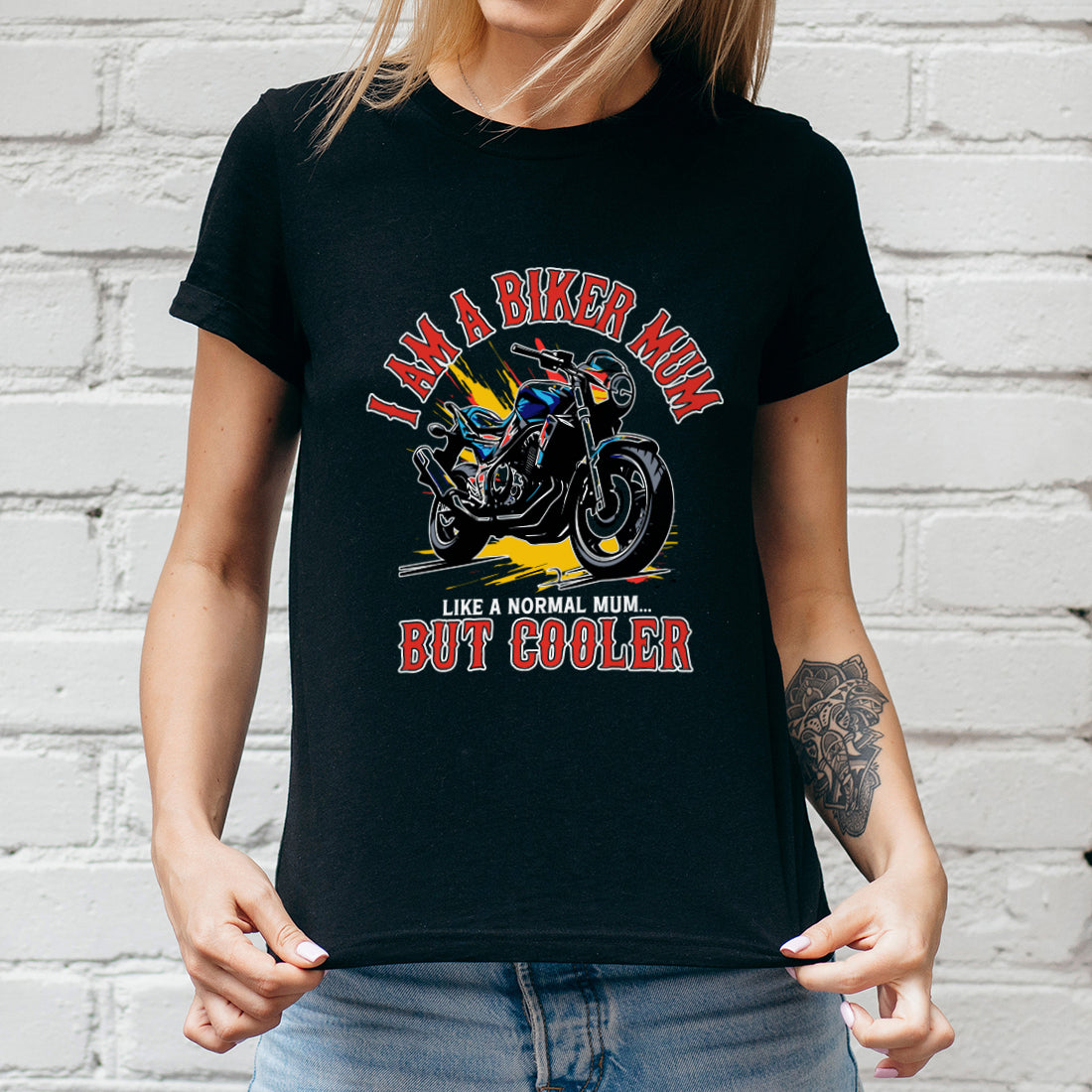 Biker Mum Ladies Motorcycle T-Shirt-Love Lumi Ltd