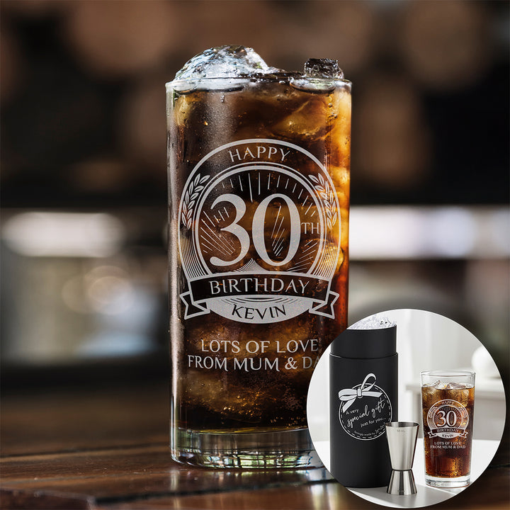 30th Birthday Highball Glass