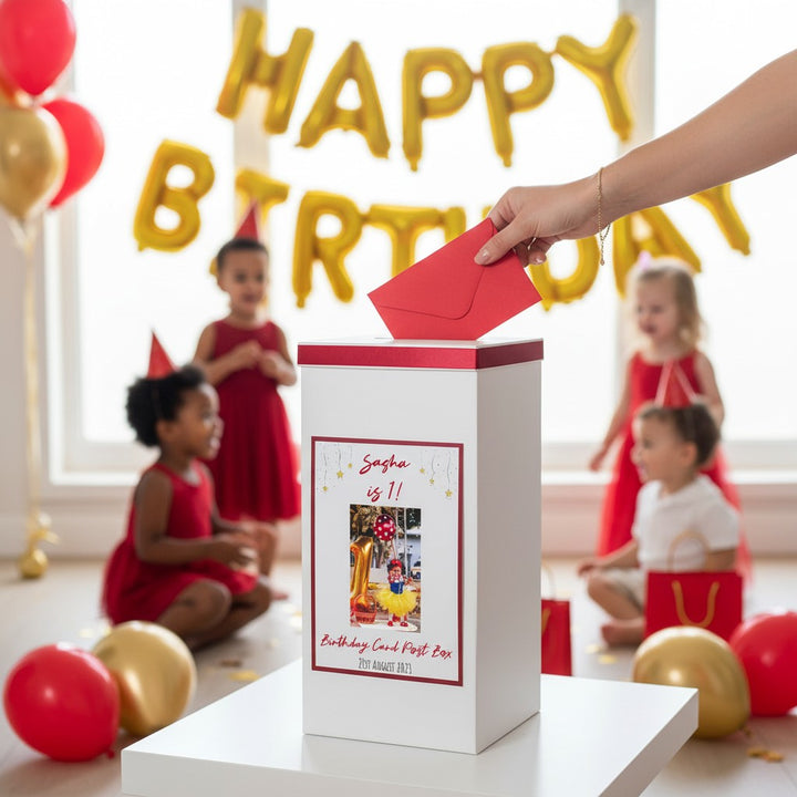 Personalised Stars Special Birthday Photo Milestone Party Card Post Box