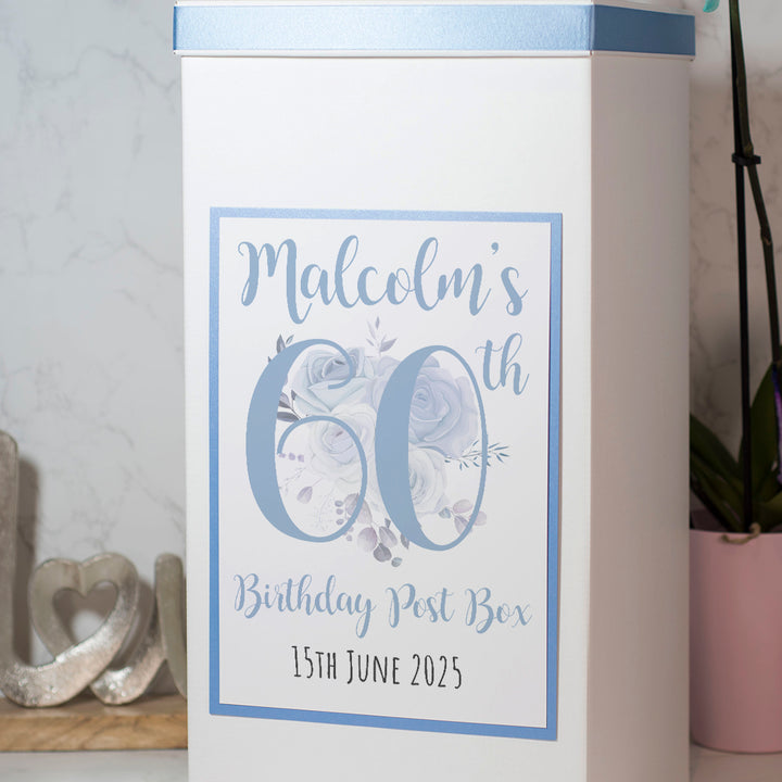 Personalised Watercolour Flowers Birthday Milestone Party Card Post Box