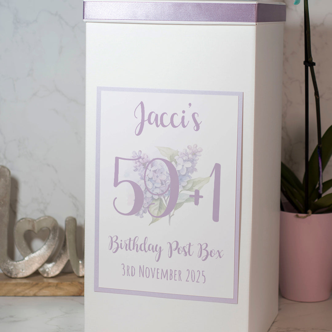 Personalised Watercolour Flowers Birthday Milestone Party Card Post Box