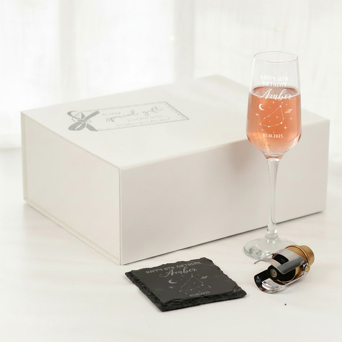 Birthday Star Sign Champagne Flute