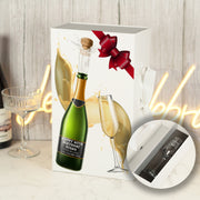 Birthday Champagne Prosecco White Recycled Bottle Box and Matching Glass Flute Gift Set-Love Lumi Ltd