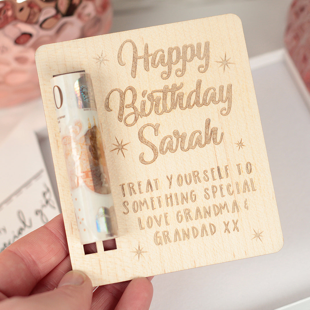 Wooden Generic Stars Birthday Money Voucher Holder Gift Card-Love Lumi Ltd