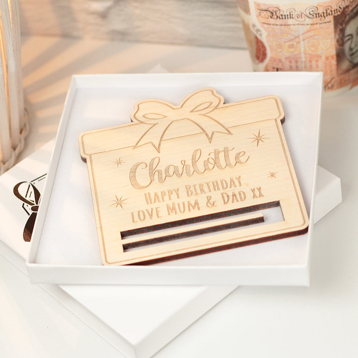 Wooden Present Birthday Money Voucher Holder Gift Card-Love Lumi Ltd