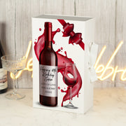 Happy Birthday Red Rose or White Wine Recycled Bottle Box and Matching Glass Gift Set-Love Lumi Ltd