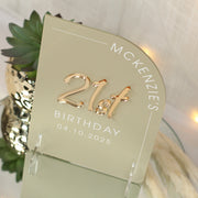 Modern Arch 3D Acrylic Birthday Party Freestanding Sign-Love Lumi Ltd