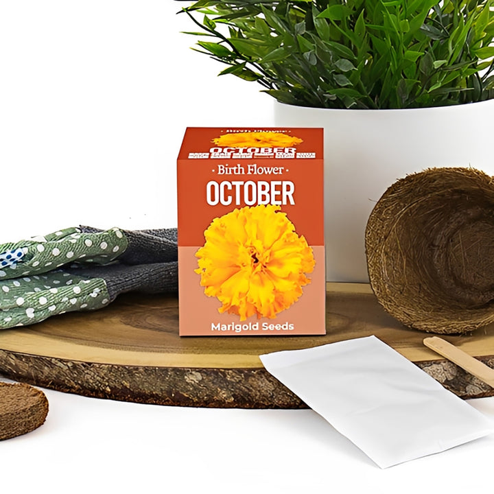 Birth Flower Seeds And Champagne Flute Birthday Gift Set