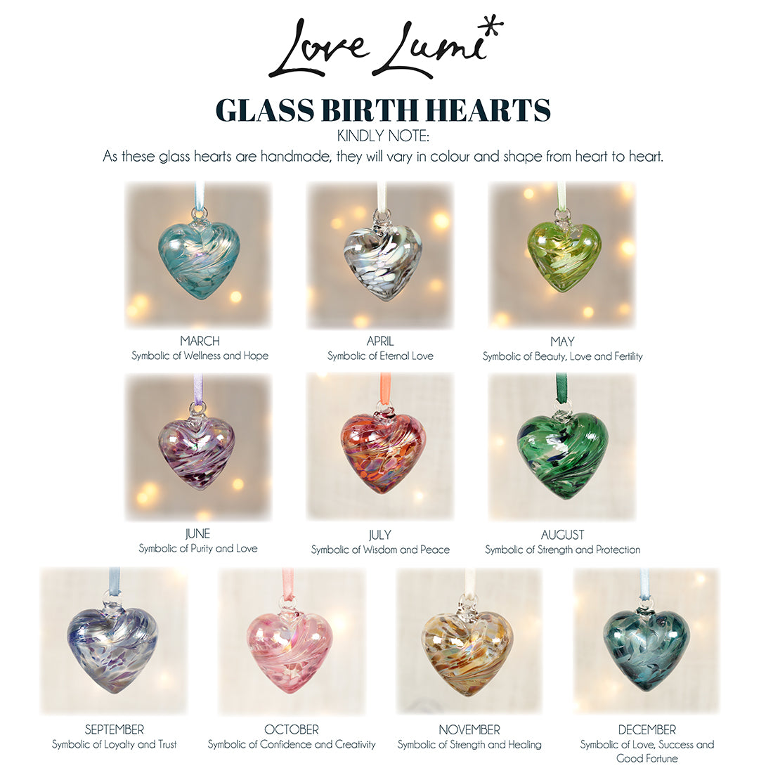 50th Birthday Stemless Glass and Birthstone Heart Gift Set