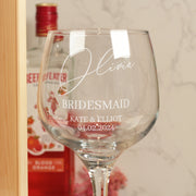 Bridal Party Proposal Bottle Box with clear lid and matching Glass Gift Set