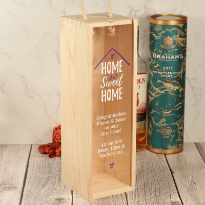 Home Sweet Home Bottle Box with clear lid