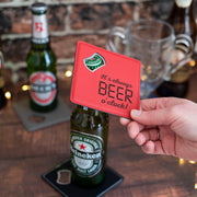 Any Name Any Drink PU Leather Coaster with Bottle Opener