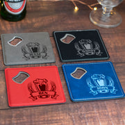 Pint Glass PU Leather Coaster with Bottle Opener-Love Lumi Ltd