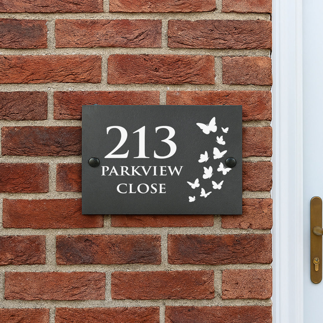 Butterfly Slate House Number or Name Wall Mounted Sign
