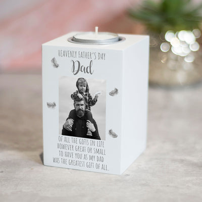 Heavenly Father's Day Memorial Photo Candle Tealight Holder