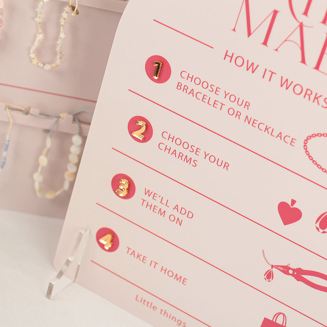 Custom Branded Acrylic Neckalce and/or Bracelet Chain Display Sign