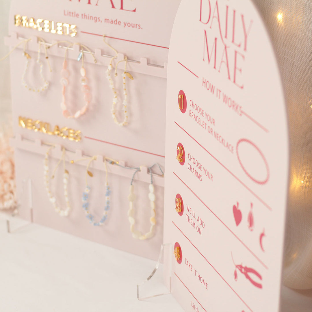 Custom Branded Acrylic Neckalce and/or Bracelet Chain Display Sign