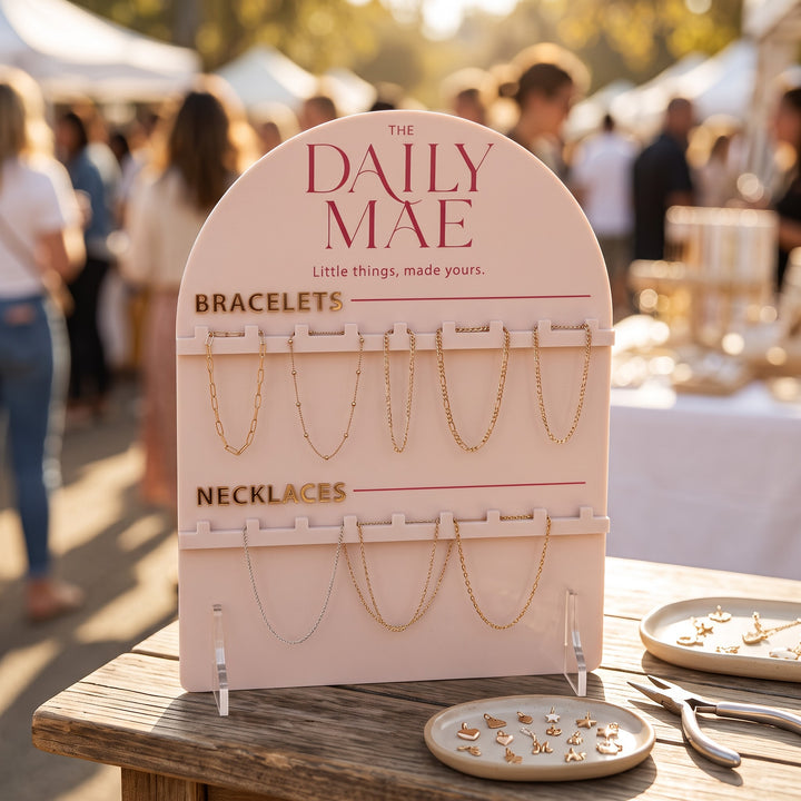 Custom Branded Acrylic Neckalce and/or Bracelet Chain Display Sign