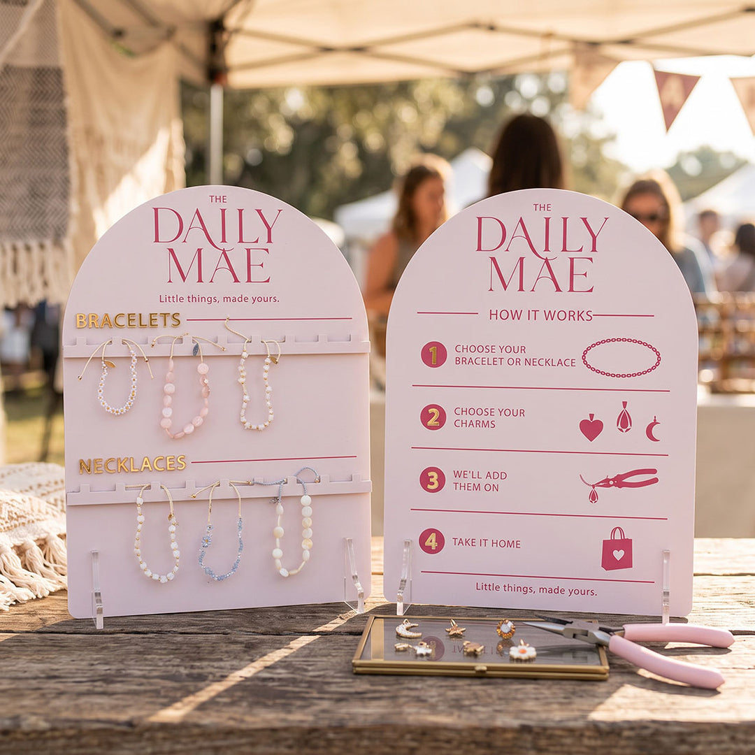 Custom Branded Acrylic Neckalce and/or Bracelet Chain Display Sign