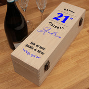 21st Birthday Hinged Wooden Champagne Bottle Box-Love Lumi Ltd