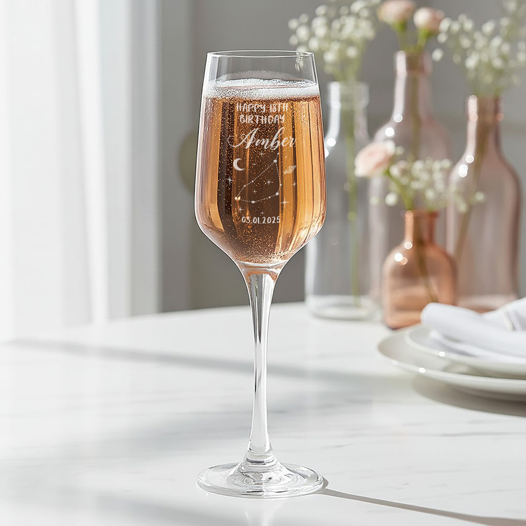 Birthday Star Sign Champagne Flute