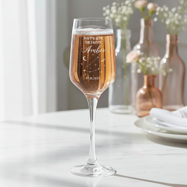 Birthday Star Sign Champagne Flute