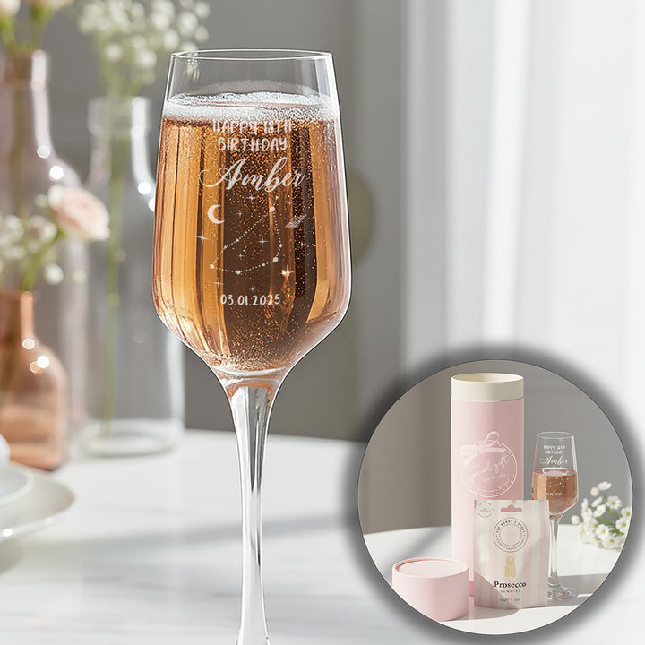 Birthday Star Sign Champagne Flute