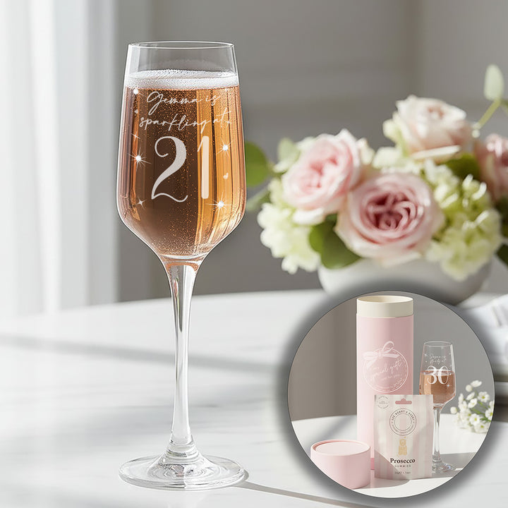 Any Age Birthday Diamante Embellished Champagne Flute